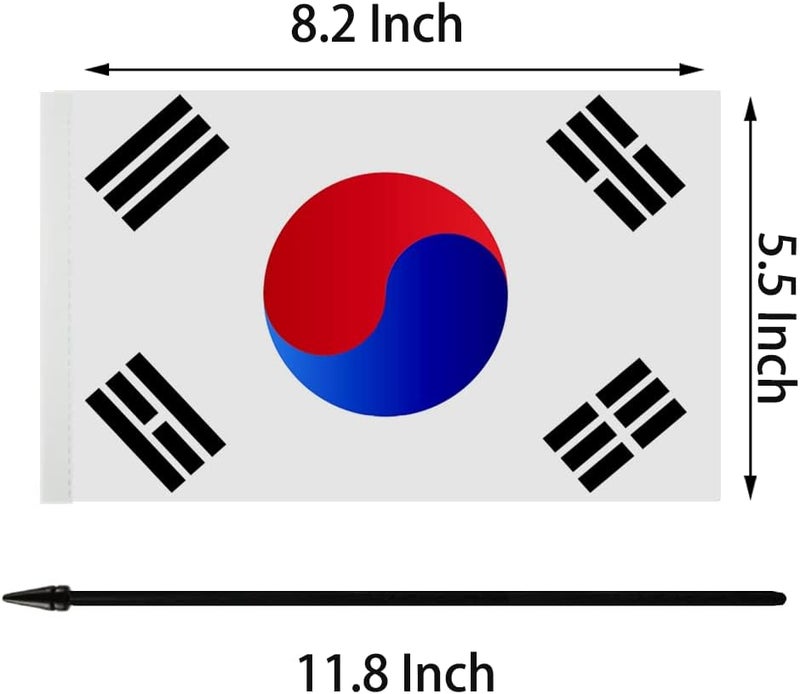 Zigvert US & South Korea Twin Flag Set - American & Korean Table Flag for Room Display - Image 3